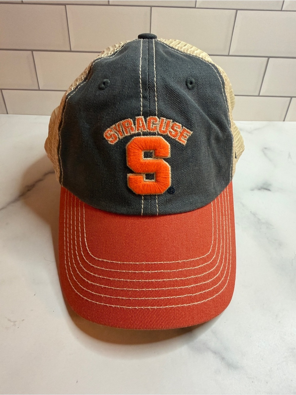 Syracuse Orange Top of the World Trucker Hat Snapback Blue Orange NCAA